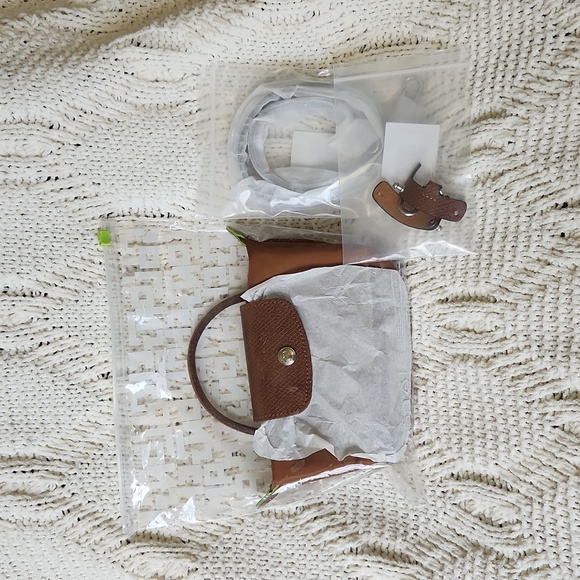 Longchamp Le Pliage Pouch With Handle - Cognac - strap kit included - Picture 7 of 7